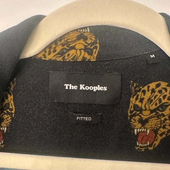 The Kooples Black Camp Shirt with Leopard Design (Unisex) - Picture 2 of 4